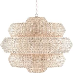 Antibes 3-Tiered Rattan Chandelier