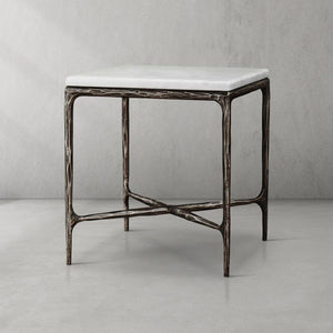 Thaddeus Marble Square Side Table 18" 22"