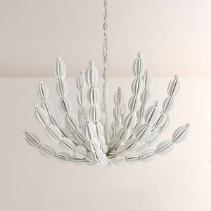 Indi White Wood Chandelier