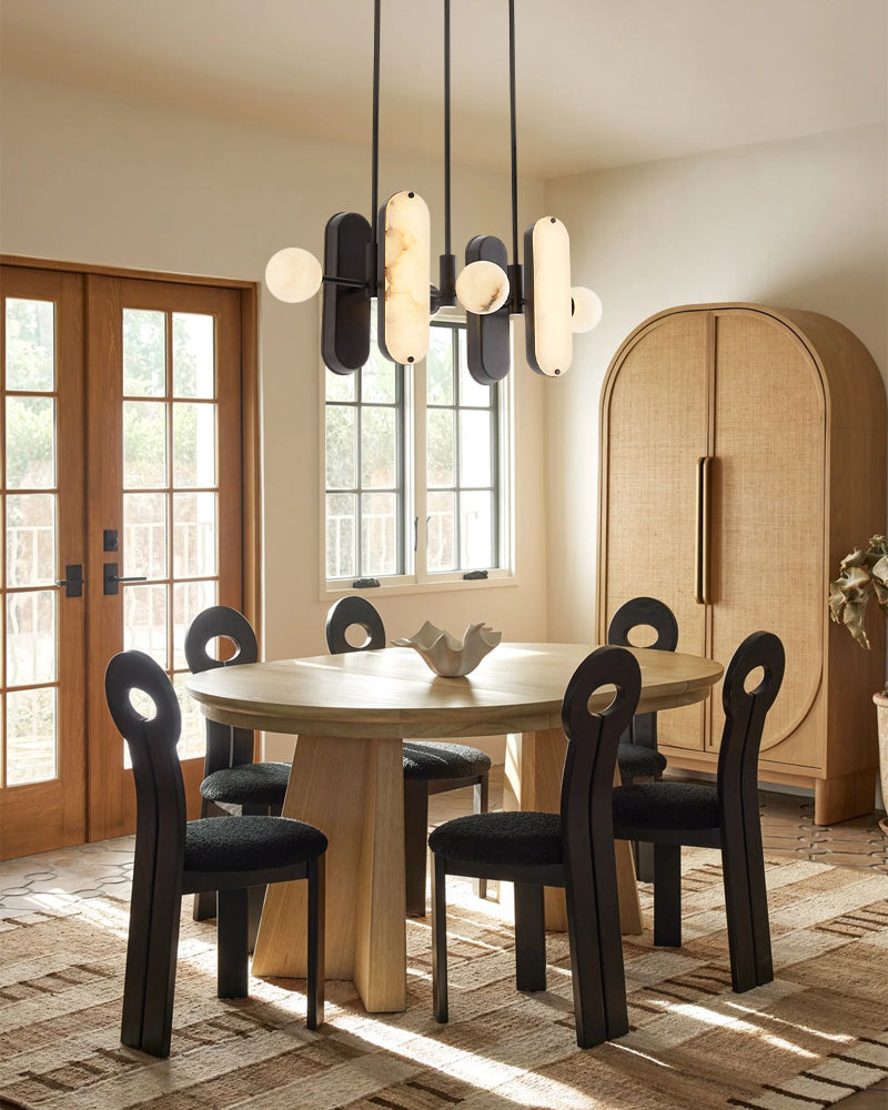 8-Light LED Alabaster Linear Pendant