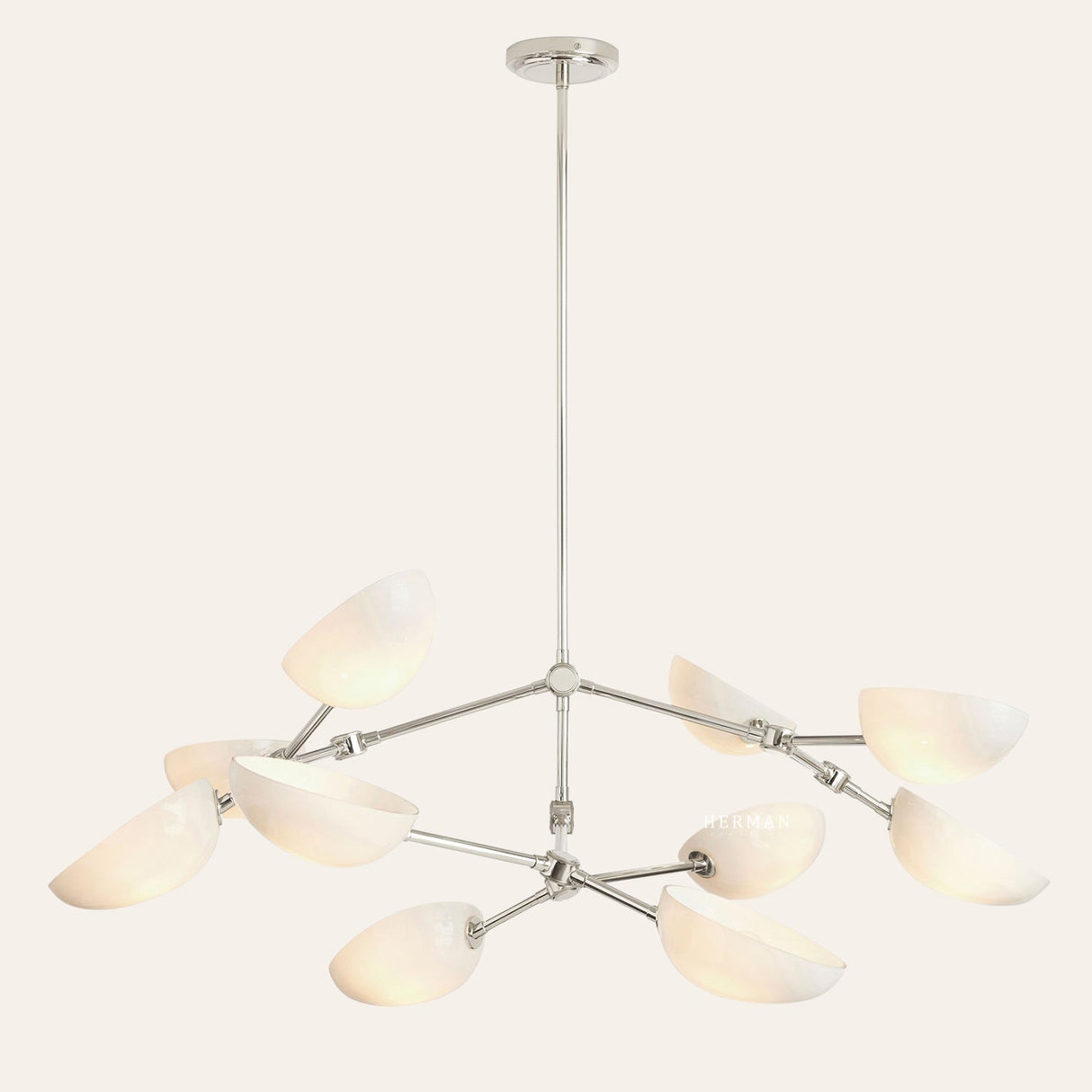 Argus glass Double Tier Chandelier 45" Width