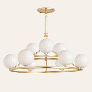 Enzo 48" Glass Double Tier Chandelier