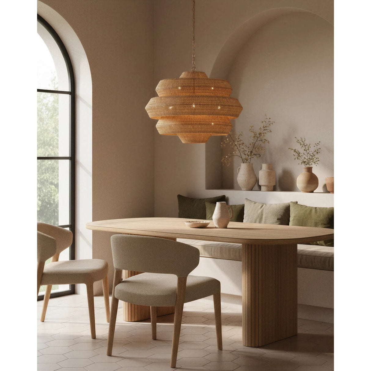 Antibes 3-Tiered Rattan Chandelier