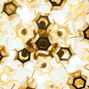 Prismatico 91 Elements Amber And Taupe Compact Ceiling lampGlass Chandelier 25"