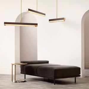 Artes Pendant Light - Alabaster, Bronze & Satin Brass