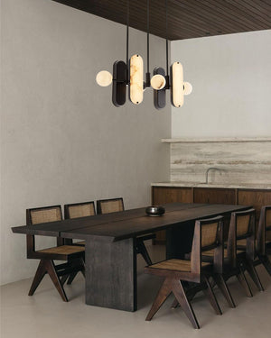 8-Light LED Alabaster Linear Pendant