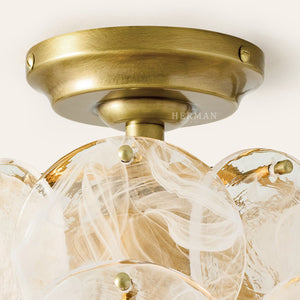 Riviera Glass Disc Round Flush Mount 12"