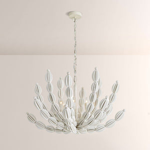 Indi White Wood Chandelier