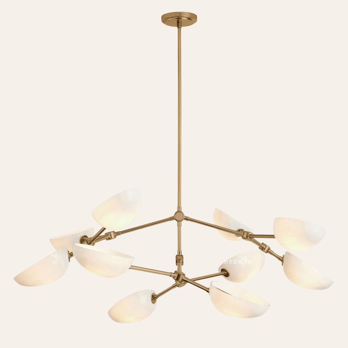 Argus glass Double Tier Chandelier 45" Width
