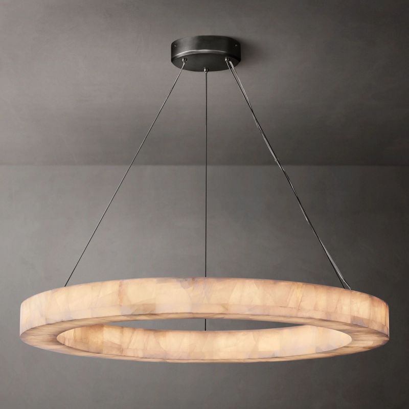 Alabaster Ezreal Round Chandelier 40"
