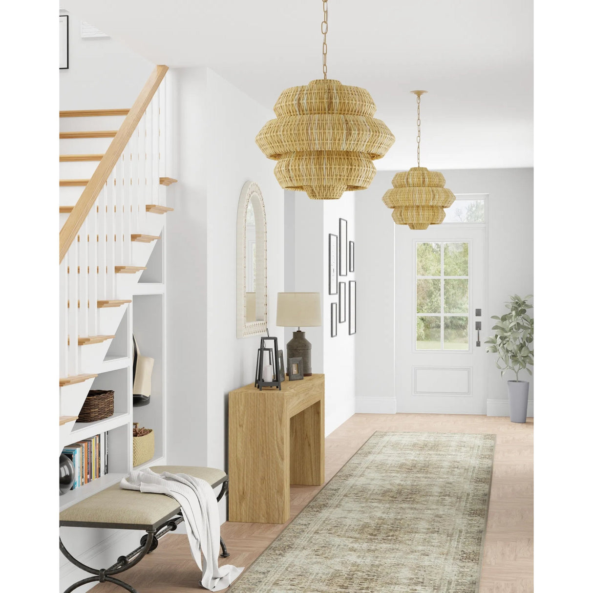 Antibes 3-Tiered Rattan Chandelier