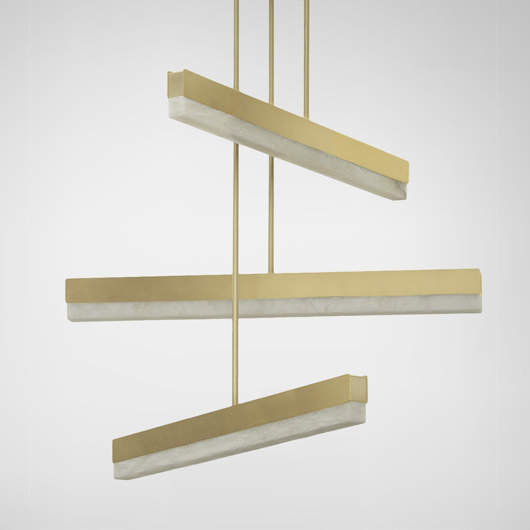 Artes Collective Pendant - Alabaster, Bronze & Satin Brass