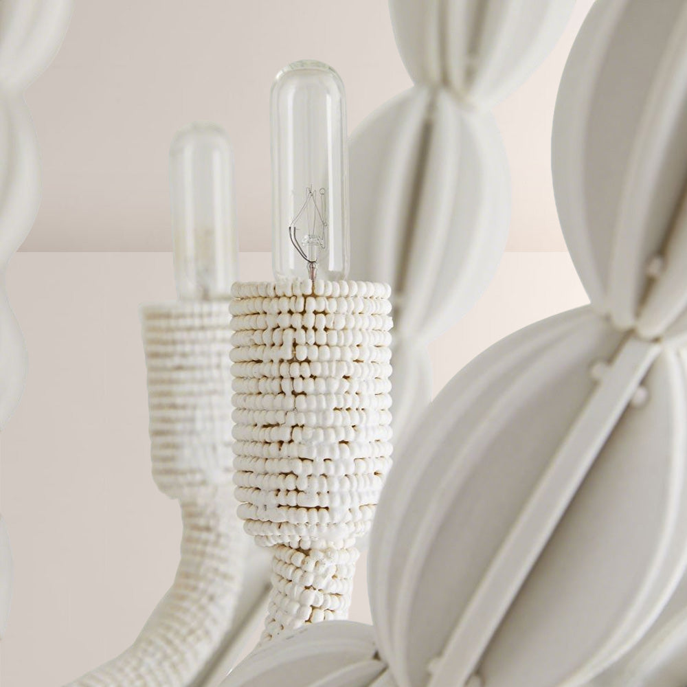 Indi White Wood Chandelier