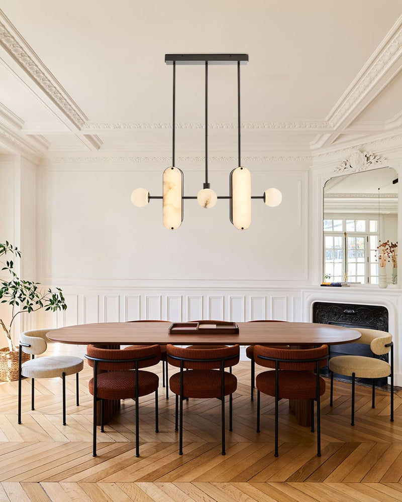 8-Light LED Alabaster Linear Pendant
