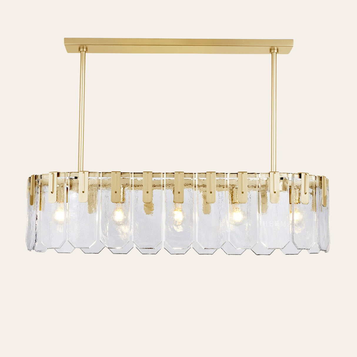 Nadia Glass Linear Chandelier 42" Width