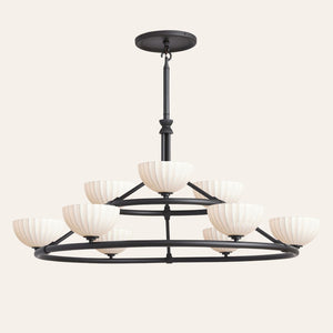 Enzo 48" Glass Double Tier Chandelier