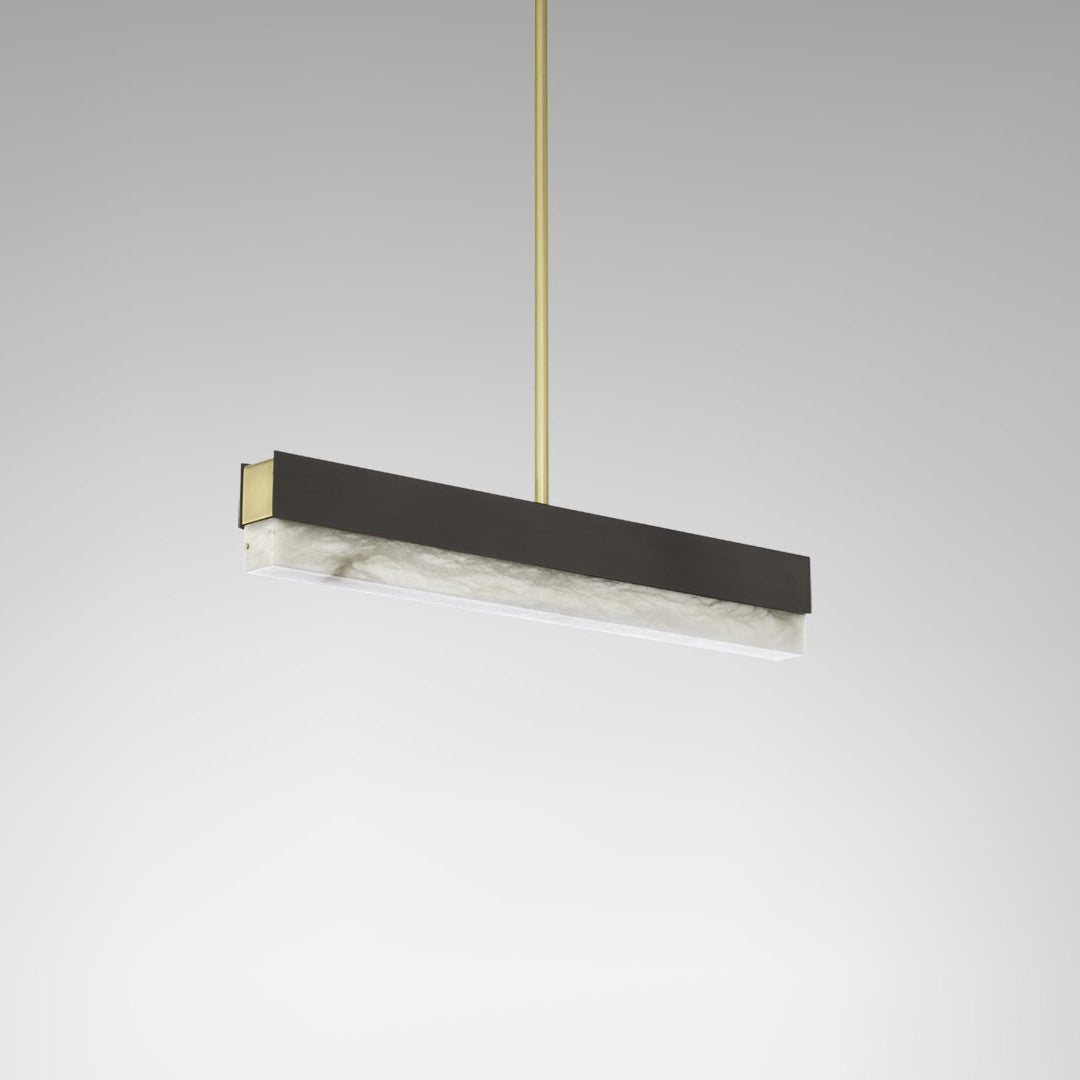 Artes Pendant Light - Alabaster, Bronze & Satin Brass