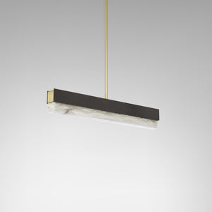 Artes Pendant Light - Alabaster, Bronze & Satin Brass