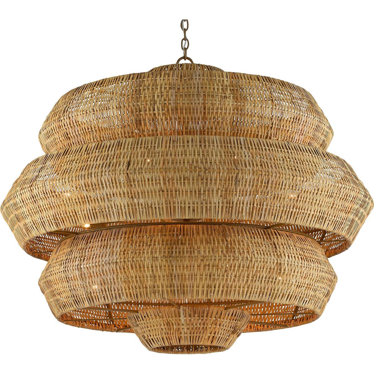Antibes 3-Tiered Rattan Chandelier