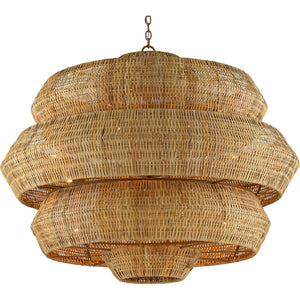 Antibes 3-Tiered Rattan Chandelier