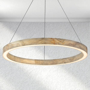 Furnviro Alabaster StoneGlow Round Chandelier
