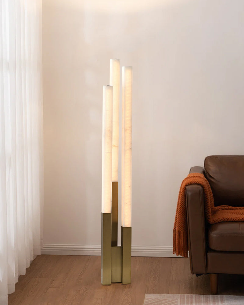 Modern Soft Glow LED Alabaster High Standing Floor Lamp