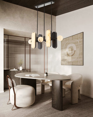 8-Light LED Alabaster Linear Pendant