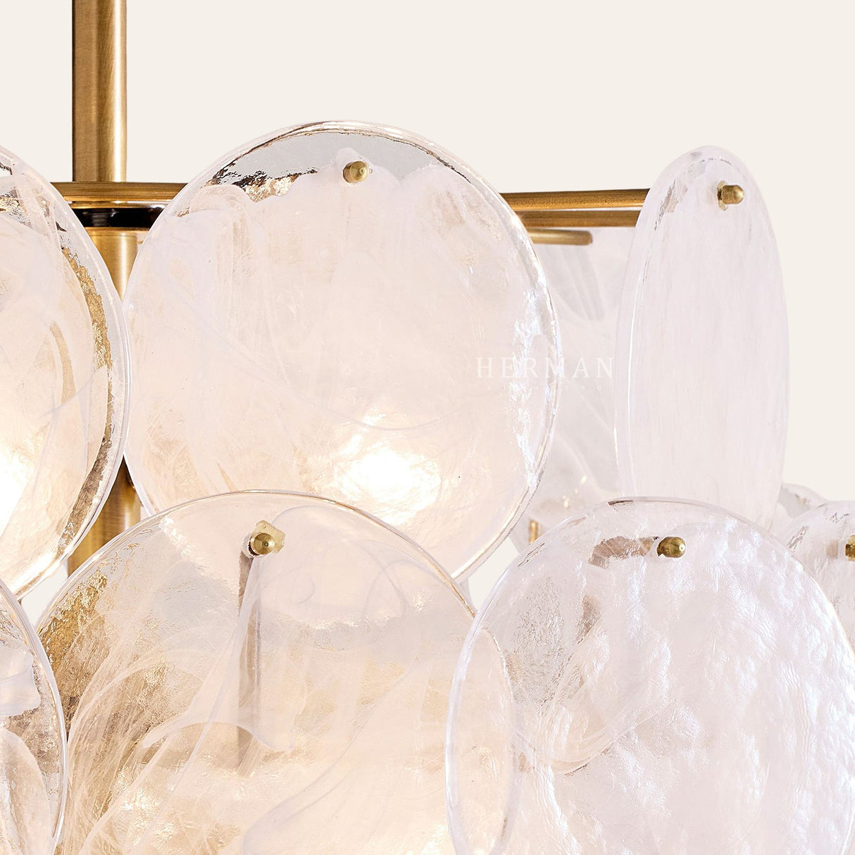 Riviera Glass Disc Chandelier 26"