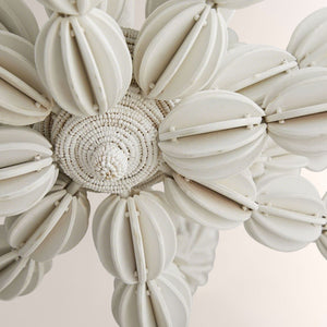 Indi White Wood Chandelier