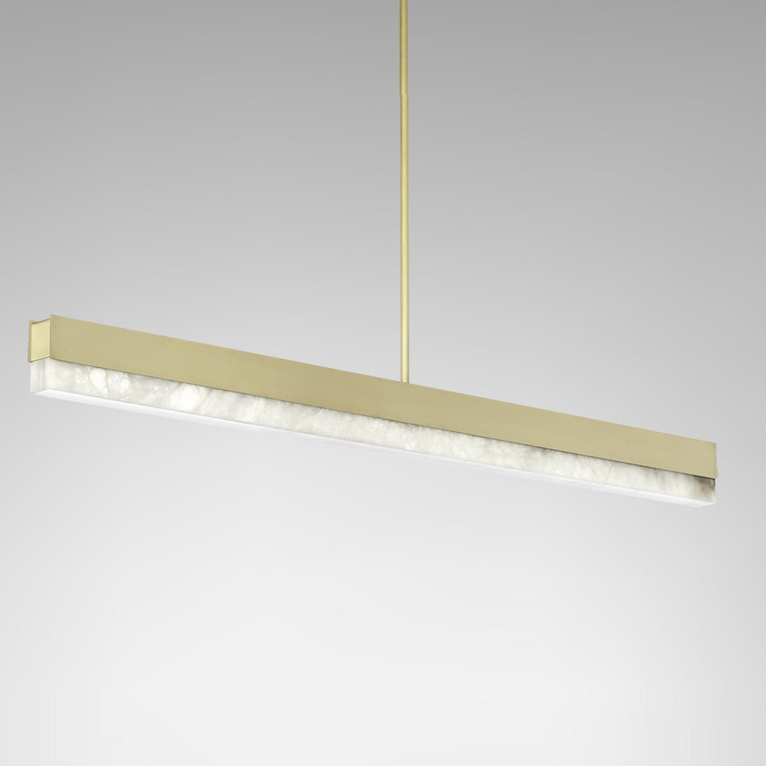 Artes Pendant Light - Alabaster, Bronze & Satin Brass