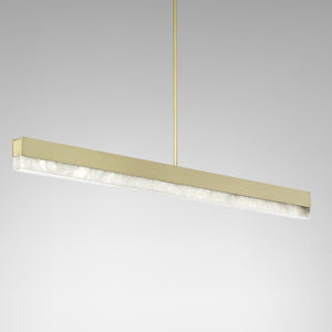 Artes Pendant Light - Alabaster, Bronze & Satin Brass