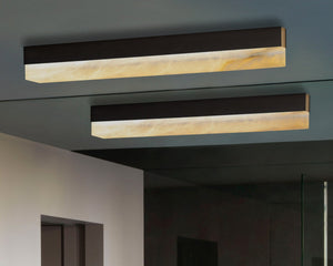 Artes Ceiling Mounted Alabaster Bathroom Light