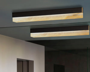 Artes Ceiling Mounted Alabaster Bathroom Light
