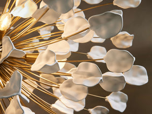 Lunaria Ceramic Leaves Chandelier 42''D