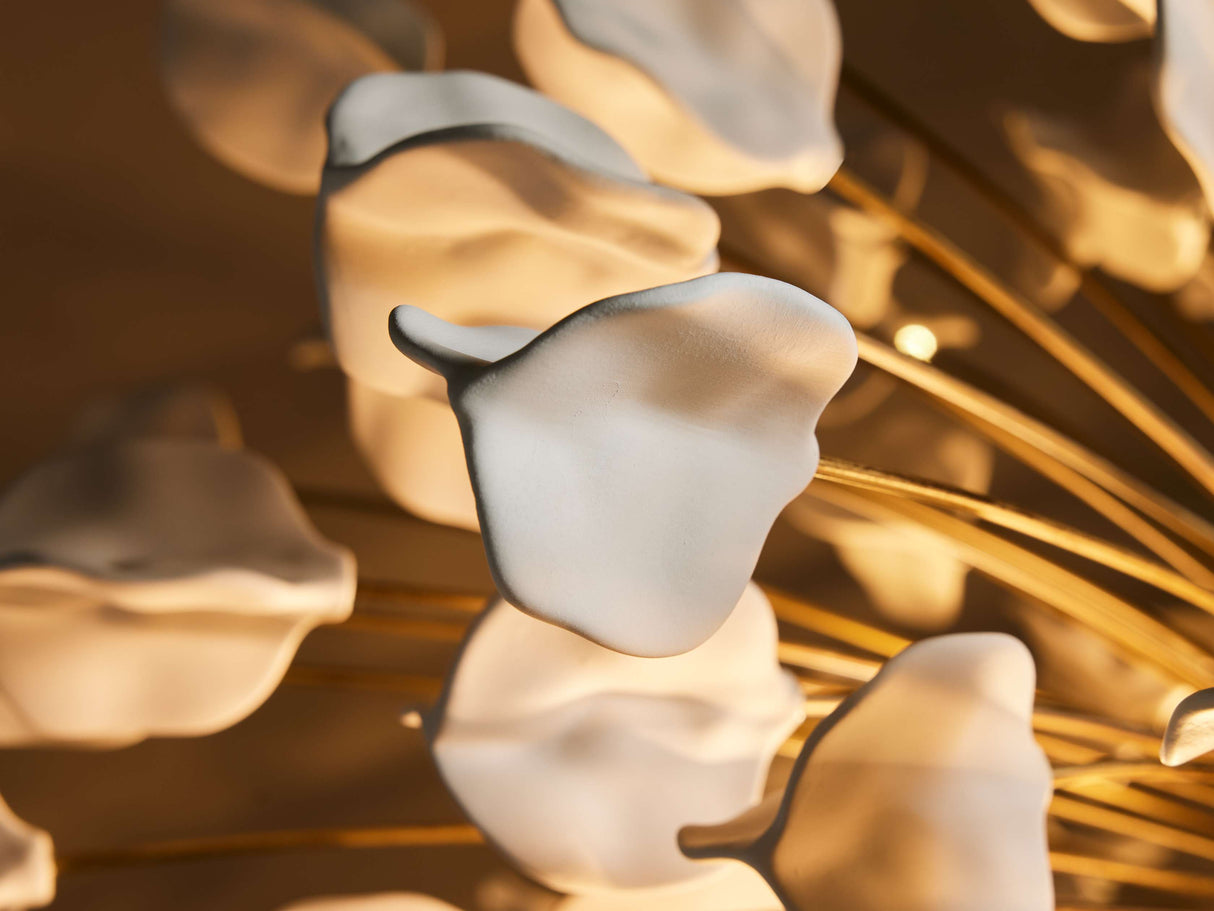 Lunaria Ceramic Leaves Chandelier 42''D