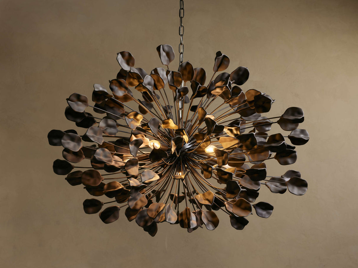 Lunaria Ceramic Leaves Chandelier 42''D