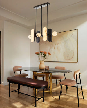 8-Light LED Alabaster Linear Pendant