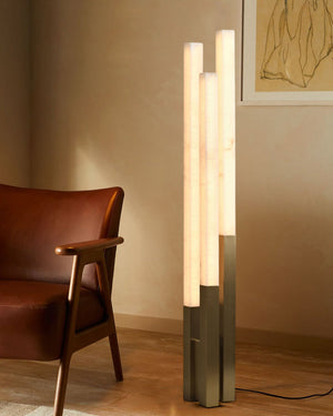 Modern Soft Glow LED Alabaster High Standing Floor Lamp
