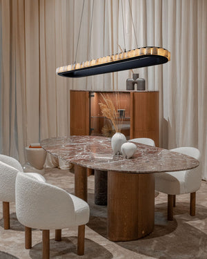 Ring Alabaster Oval Chandelier