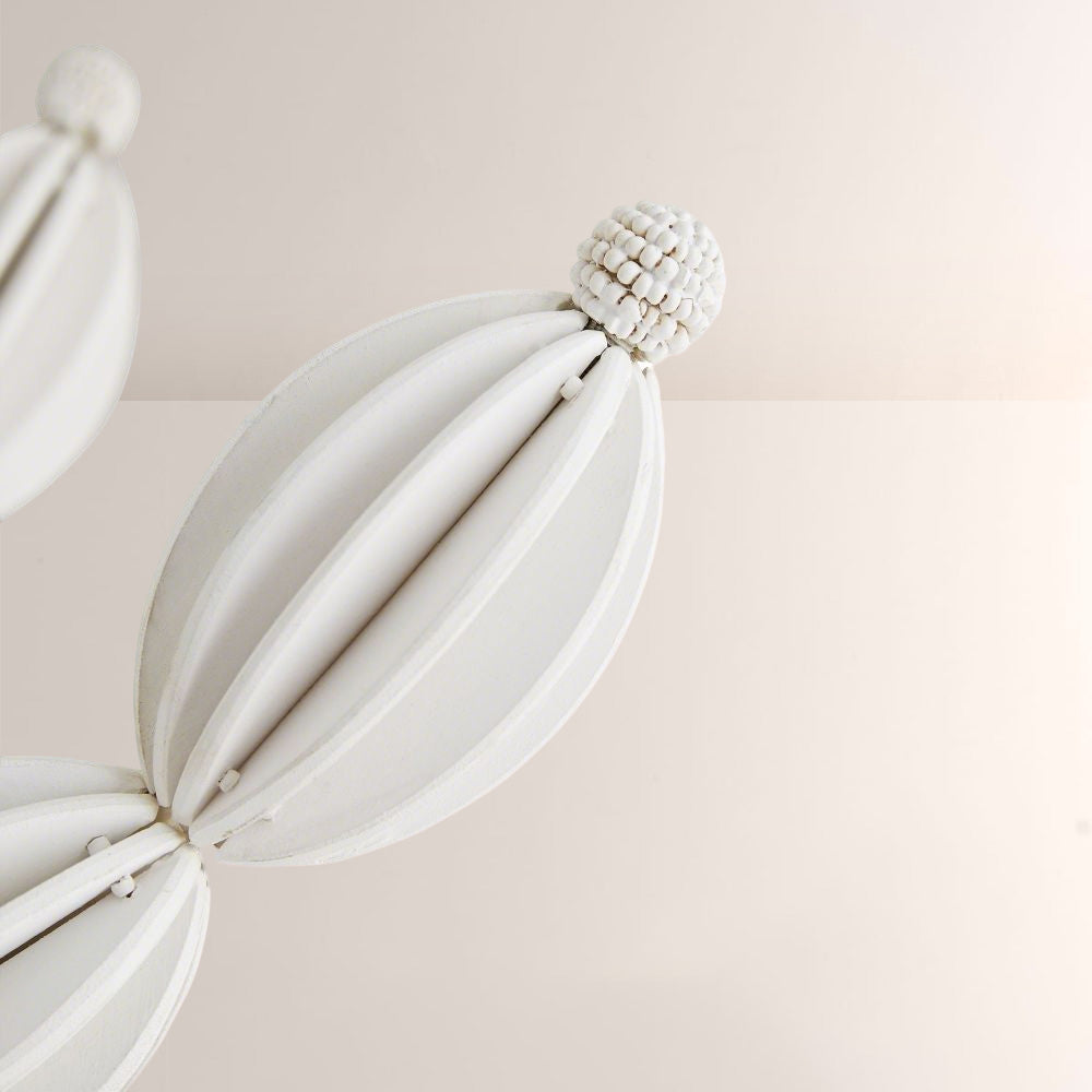 Indi White Wood Chandelier