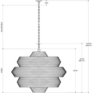 Antibes 3-Tiered Rattan Chandelier