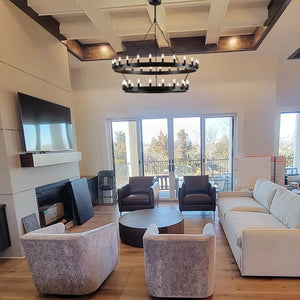 Camia 2-Tier Candelabra Round Chandelier<38"-73">