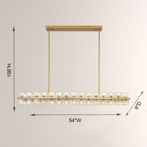 Tara Led Rectangular Chandelier 54"