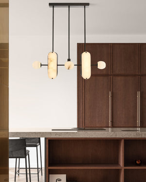 8-Light LED Alabaster Linear Pendant