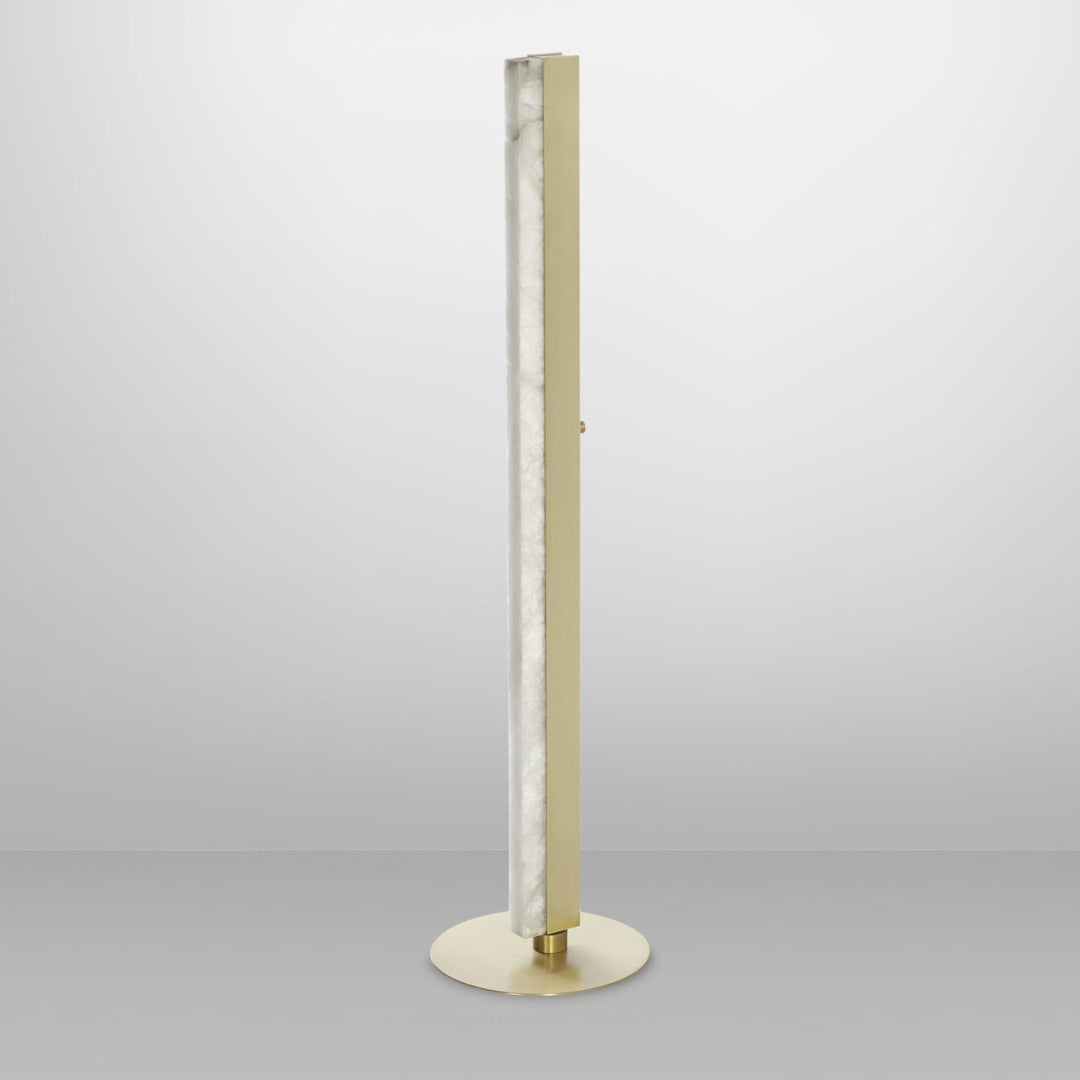 Artes Floor Light - Alabaster, Satin Brass & Bronze