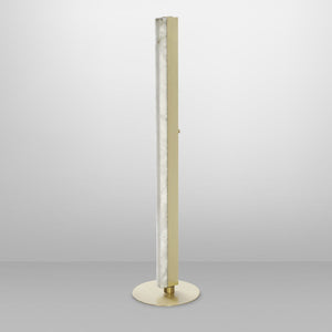 Artes Floor Light - Alabaster, Satin Brass & Bronze