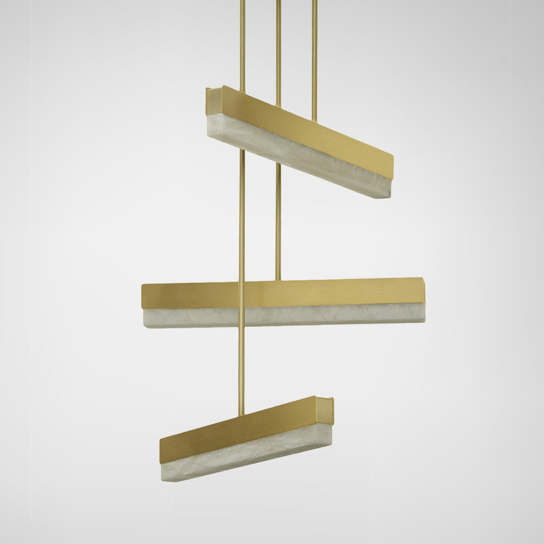 Artes Collective Pendant - Alabaster, Bronze & Satin Brass