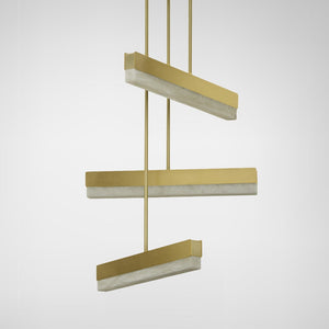 Artes Collective Pendant - Alabaster, Bronze & Satin Brass