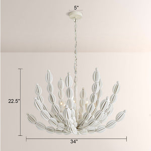 Indi White Wood Chandelier