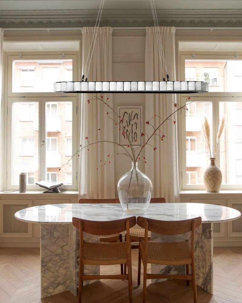 Ring Alabaster Oval Chandelier